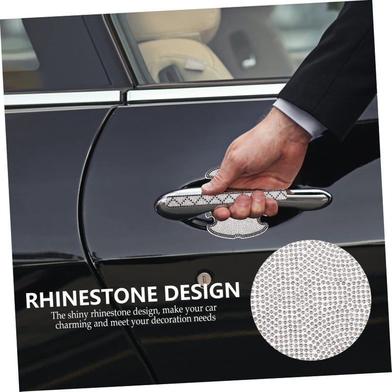 Rhinestone Car Door Handle Cover Scratch Protector Film Random Pattern Easy Install - Image 3