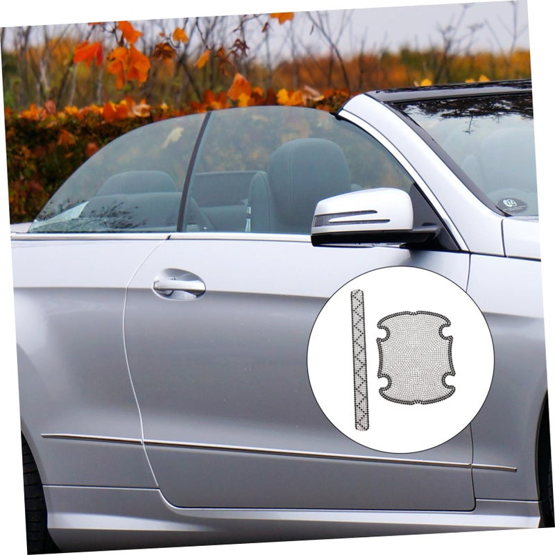 Rhinestone Car Door Handle Cover Scratch Protector Film Random Pattern Easy Install - Image 5