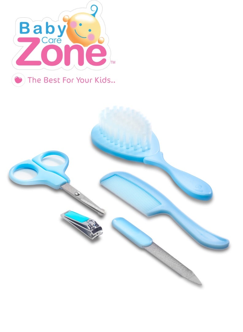BABY ZONE Baby Care Zone Infant Grooming Set - 5 Pieces, Blue - Image 2