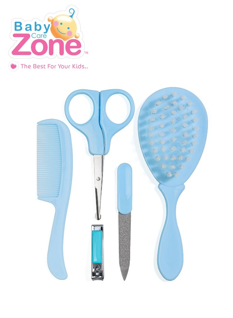 BABY ZONE Baby Care Zone Infant Grooming Set - 5 Pieces, Blue - Image 1