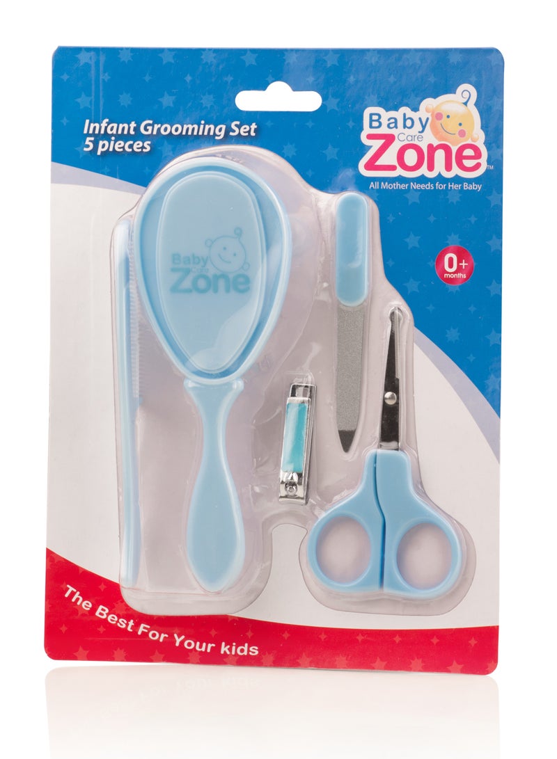 BABY ZONE Baby Care Zone Infant Grooming Set - 5 Pieces, Blue - Image 3