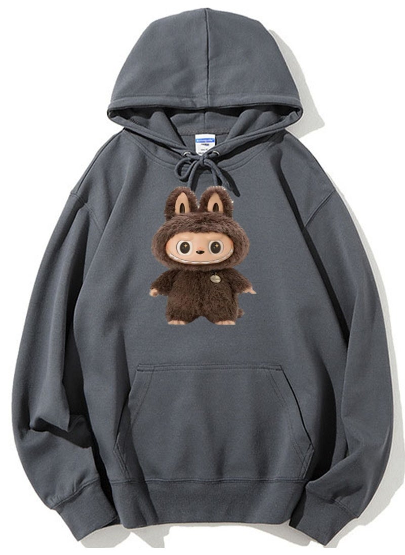 NIBEMINENT Labubu Printed Cotton Long Sleeve Hoodie 