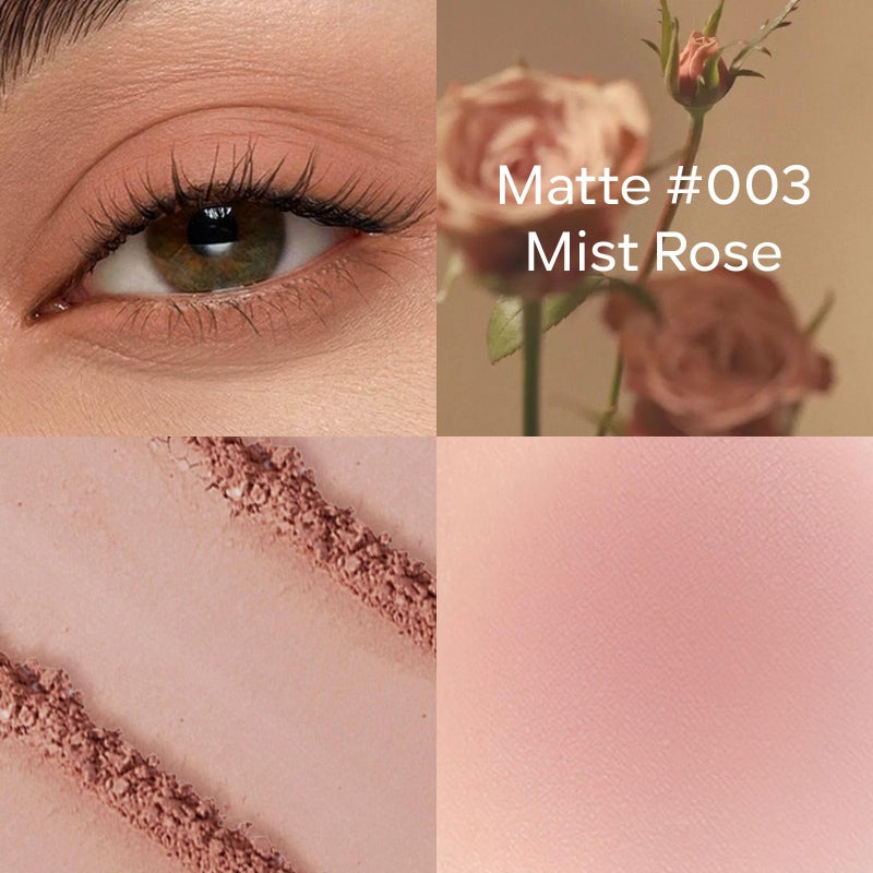 KYDA Single Matte Eyeshadow, Dusty Rose Pink Eyeshadow, Ultra-fine Smooth Powder, Lightweight Blendable Formula, Warm Tone Eyes Makeup, Mist Rose - Image 2