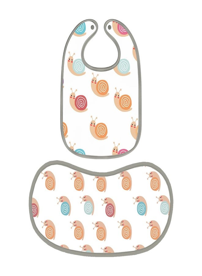 Happy Matty مرايل وأغطية تجشؤ للأطفال من هابي ماتي، سريعة الجفاف وقابلة للغسل، متعددة الألوان، مناسبة للأطفال من عمر 0-3 سنوات (كبيرة) (بنقشة حلزونية). - Image 1