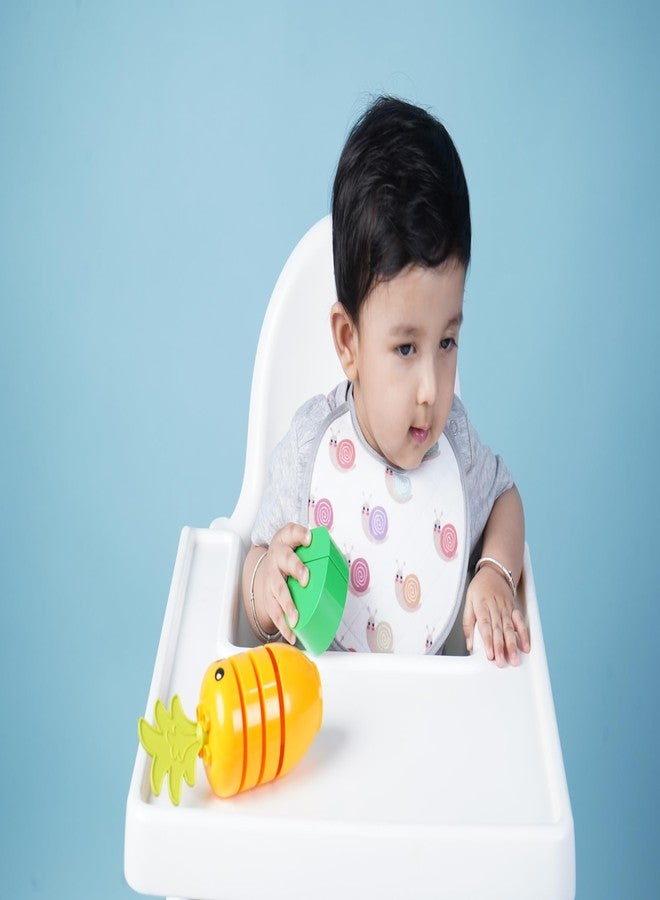 Happy Matty مرايل وأغطية تجشؤ للأطفال من هابي ماتي، سريعة الجفاف وقابلة للغسل، متعددة الألوان، مناسبة للأطفال من عمر 0-3 سنوات (كبيرة) (بنقشة حلزونية). - Image 3