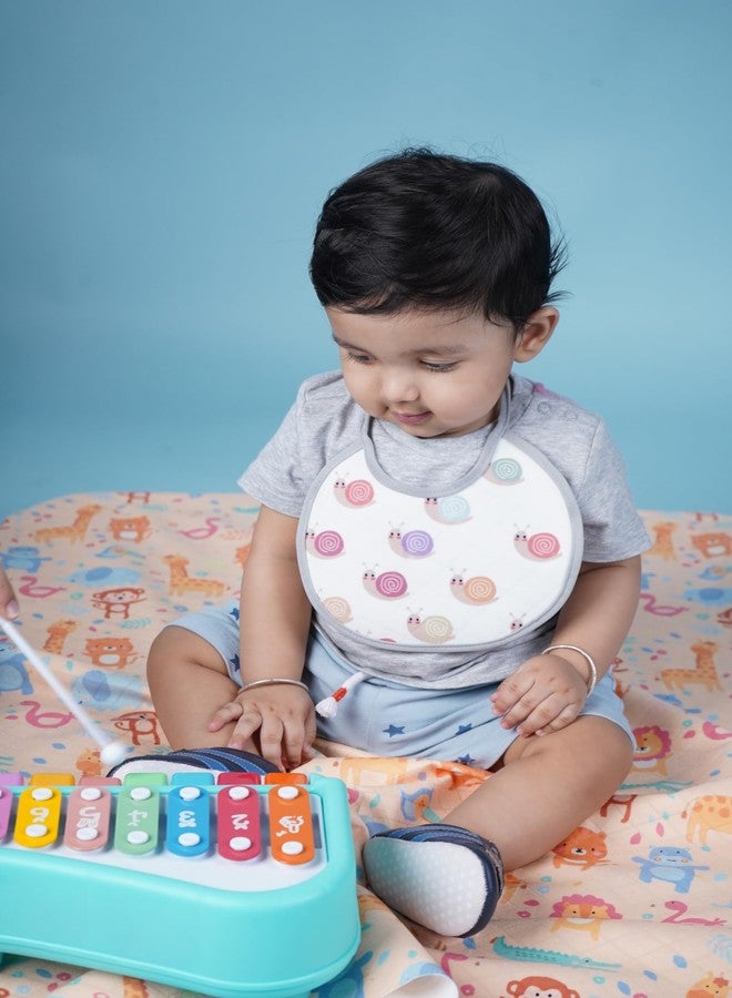 Happy Matty مرايل وأغطية تجشؤ للأطفال من هابي ماتي، سريعة الجفاف وقابلة للغسل، متعددة الألوان، مناسبة للأطفال من عمر 0-3 سنوات (كبيرة) (بنقشة حلزونية). - Image 5