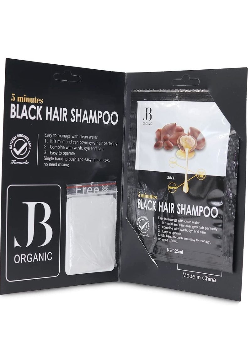 JB ORGANIC - JB Argan Oil Hair Color Shampoo Natural Black 25 ML - Image 1