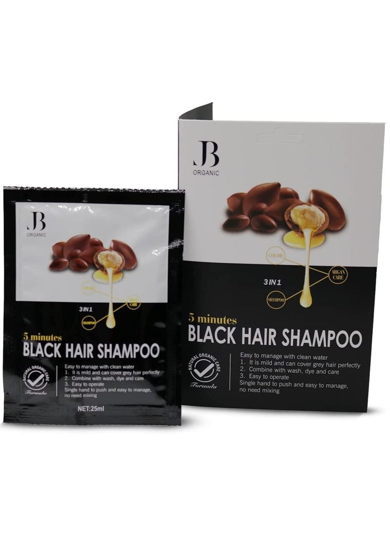 JB ORGANIC - JB Argan Oil Hair Color Shampoo Natural Black 25 ML - Image 1