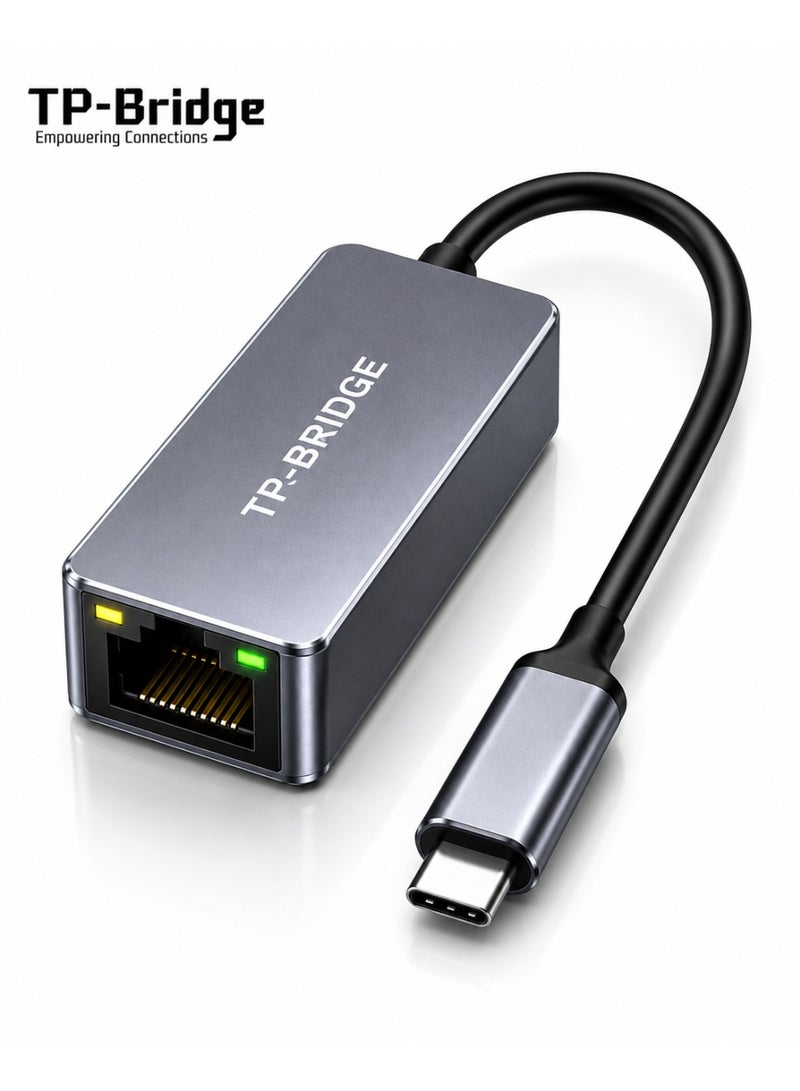 TP-BRIDGE Type- C 3.1 to Gigabit Ethernet Adapter 1000Mbps RJ45 LAN Converter, Plug & Play, High Speed Stable Network, Aluminum Body for Laptop & PC - Image 1