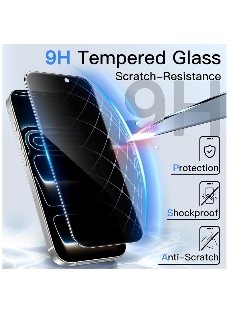 آرمور شاشة حماية زجاجية للحفاظ على الخصوصية مضادة للتجسس (لقافة) لهاتف أبل ايفون 17 برو 6.3-بوصة أسود - Image 3