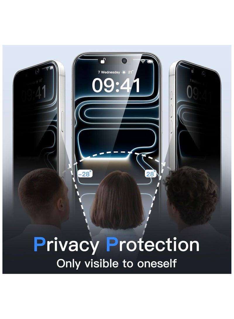 آرمور شاشة حماية زجاجية للحفاظ على الخصوصية مضادة للتجسس (لقافة) لهاتف أبل ايفون 17 برو 6.3-بوصة أسود - Image 4