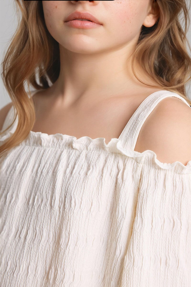 DeFacto Beige Girl Girl Crinkle 2 Piece Set Casual - Image 4