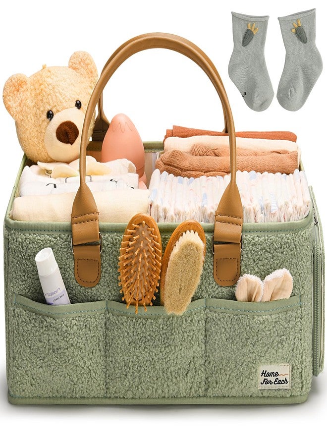 Home For Each Baby Diaper Caddy Organizer with Handle, Diaper Bag Tote, Baby Organizers and Storage Diaper Organizer for Nursery Decor and Nursery Organization, Baby Basket, Diaper Bag organizer, Car Diaper Caddy - Image 1