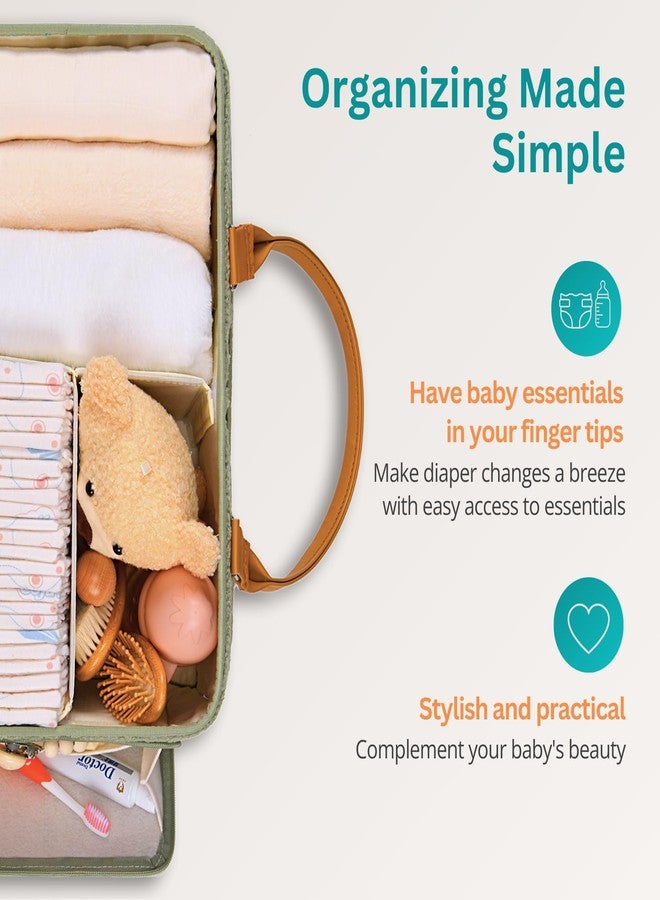Home For Each Baby Diaper Caddy Organizer with Handle, Diaper Bag Tote, Baby Organizers and Storage Diaper Organizer for Nursery Decor and Nursery Organization, Baby Basket, Diaper Bag organizer, Car Diaper Caddy - Image 2