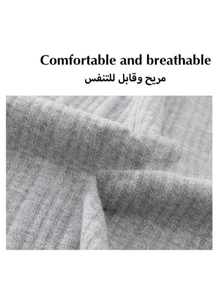 NIBEMINENT 2-Piece Set Of Unisex Pajamas Pure Cotton Long Sleeved Pants For Couples' Home Wear Fashion Casual Family  - Image 4