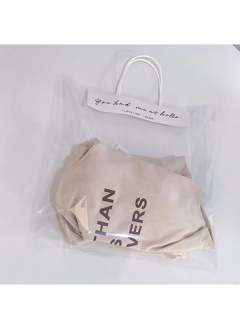 Generic 1 x 5 pcs Transparent Rose Carry Bag PVC Floral Packaging Garment bag finished product (35*35) 