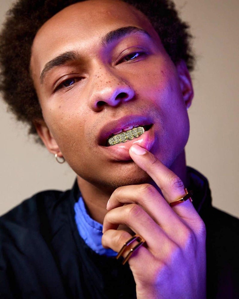 TOPGRILLZ Grillz Gold Poker Grills for Your Teeth Heart Hip Hop Grillz Teeth Men Diamond Grillz for Men Women 18K Gold Plated Hustla Teeth Grillz Gold Jewelry Rapper Costume(Poker) - Image 4