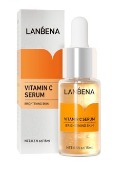 Vitamin C Serum for Face, With Hyaluronic Acid and Glycerol, Boosts Skin Collagen, Anti-Aging Wrinkle Treatment, Dark Spot Remover, Facial Skin Care Serum 15ml