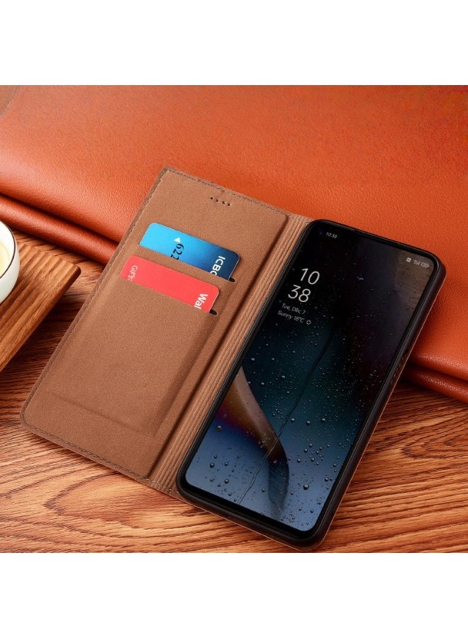General Case for Honor 400 Pro with Flip, Genuine Leather Magnetic Case Mobile Wallet Case with Card Holder,Foldable TPU Case for Honor 400 Pro  - Image 2