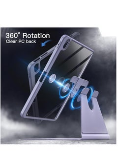 Jetech Rotating Case for Ipad Air 11 Inch M2 2024 360 Degree Rotation Protective Stand Cover Clear Back Auto Wake Sleep Purple  - Image 2