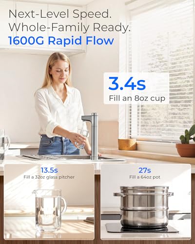 Waterdrop X16-BAS Reverse Osmosis Water Filter, Alkaline Mineral, NSF/ANSI 42&58&372 Certified, 1600 GPD, 11-Stage Filtration, UnderSink RO, 3:1 Pure to Drain, Smart Stainless Steel Faucet, BPA Free - Image 5