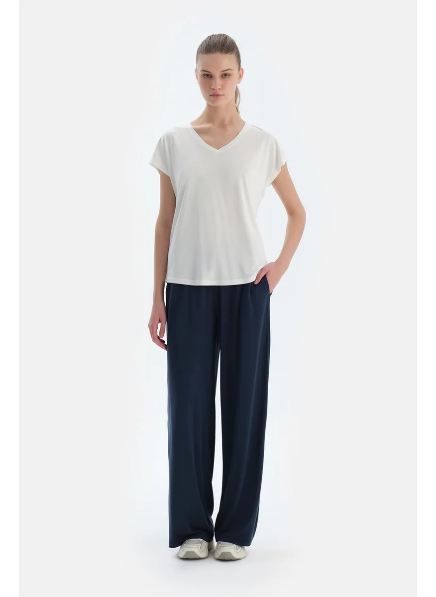 dagi Navy Blue Pocket Basic Modal Trousers