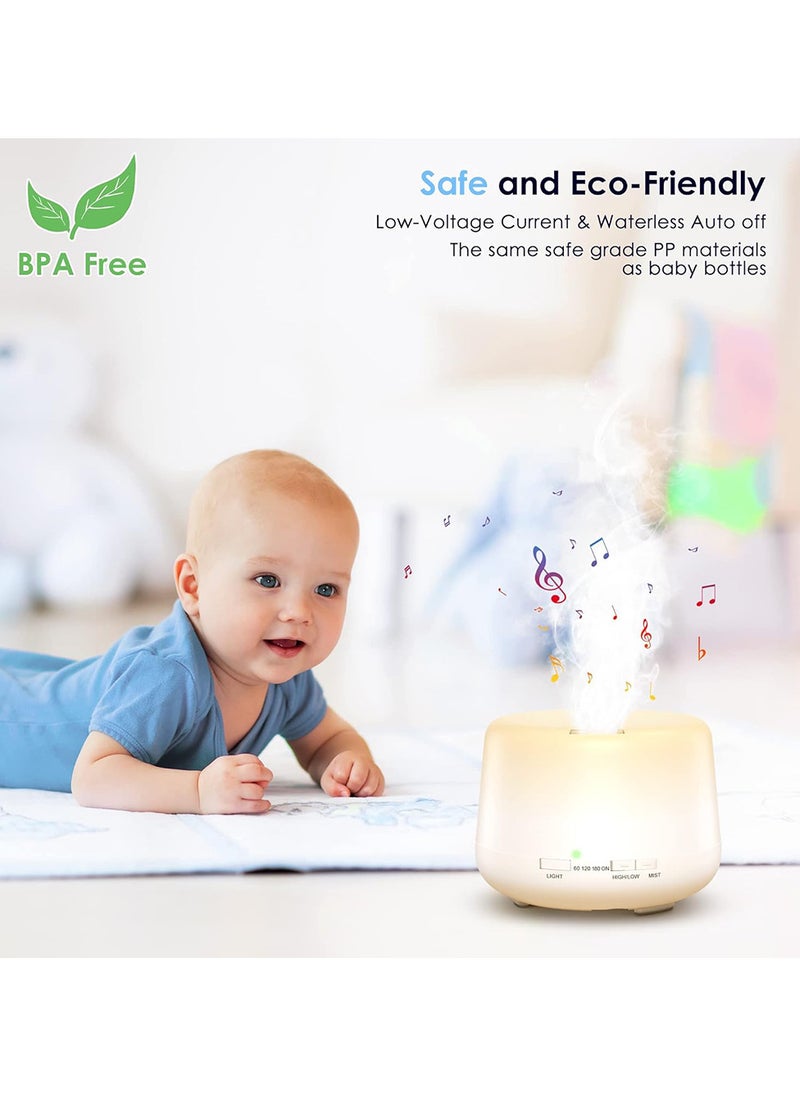 MissTiara - Humidifier Aromatherapy Essential Oil Diffuser Bluetooth Speaker 5.0, 500ML Aromatherapy Essential Oil Diffuser for Large Room Bedroom Office Home 14 Color Night Light with Remote Control - Image 1