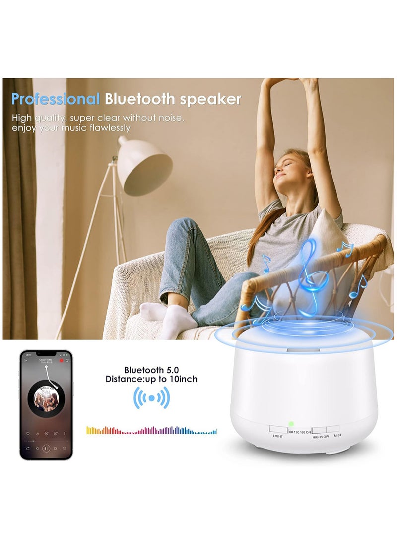 MissTiara - Humidifier Aromatherapy Essential Oil Diffuser Bluetooth Speaker 5.0, 500ML Aromatherapy Essential Oil Diffuser for Large Room Bedroom Office Home 14 Color Night Light with Remote Control - Image 1