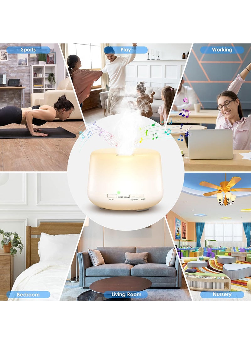 MissTiara - Humidifier Aromatherapy Essential Oil Diffuser Bluetooth Speaker 5.0, 500ML Aromatherapy Essential Oil Diffuser for Large Room Bedroom Office Home 14 Color Night Light with Remote Control - Image 1