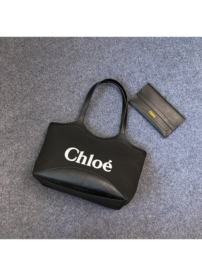 Chloe Chloé Tote Bag: Classic Black with Branded Pouch - Image 1