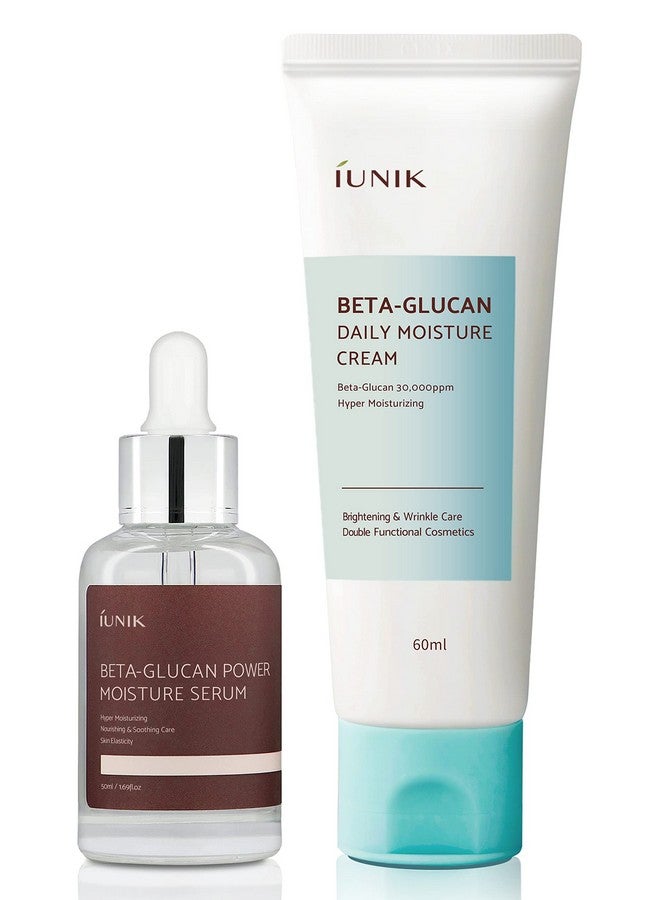 iUNIK Betaglucan Power Deep Moisture Serum And Facial Cream Kit Intense Hydration Mushroom Yeast Extracts For All Skin Types Cell Regenerating Lifting Natural Ingredients Serum Ampoule Vegan - Image 1