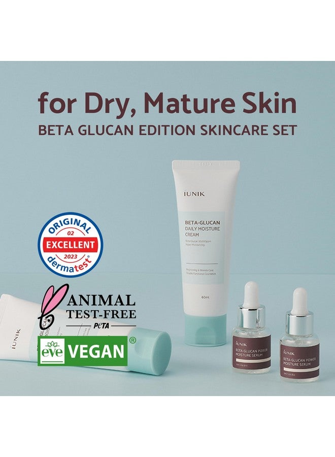 iUNIK Betaglucan Power Deep Moisture Serum And Facial Cream Kit Intense Hydration Mushroom Yeast Extracts For All Skin Types Cell Regenerating Lifting Natural Ingredients Serum Ampoule Vegan - Image 2