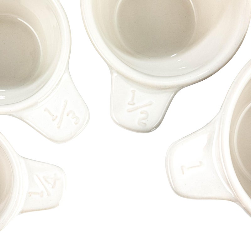 Creative Co-Op Ceramic Measuring Cup, Set of 4, Black and White - Image 5