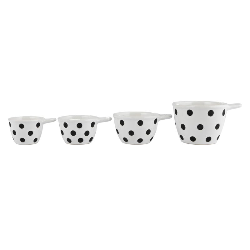 Creative Co-Op Ceramic Measuring Cup, Set of 4, Black and White - Image 4