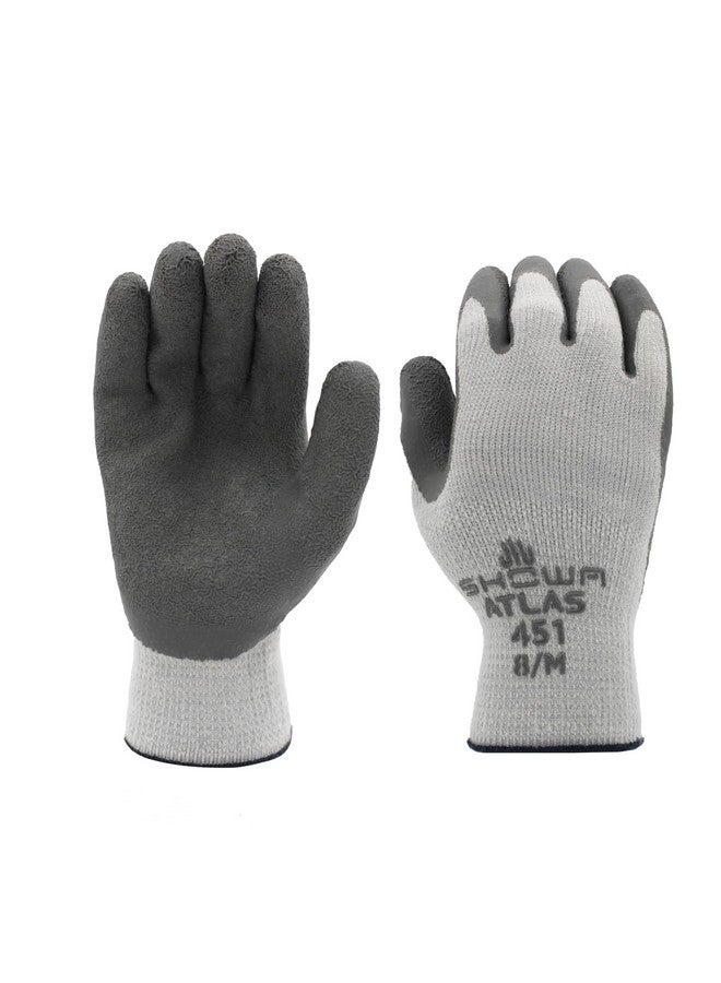 SHOWA SHOWA Atlas 451 Natural Rubber Latex Palm Coated Insulated General Purpose Winter Work Gloves with Poly Blend Liner, Medium (12 Pair)  - Image 1