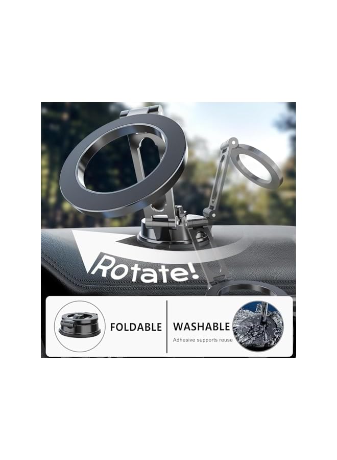 S-TOP Magnetic Car Mount for iPhone 16/16 Pro Max, All Metal Magnetic Phone Holder with 360° Adjustment, N55 Strong Magnets, Compatible with iPhone 16/15/14/13/12 & Magnetic Cases - Image 2