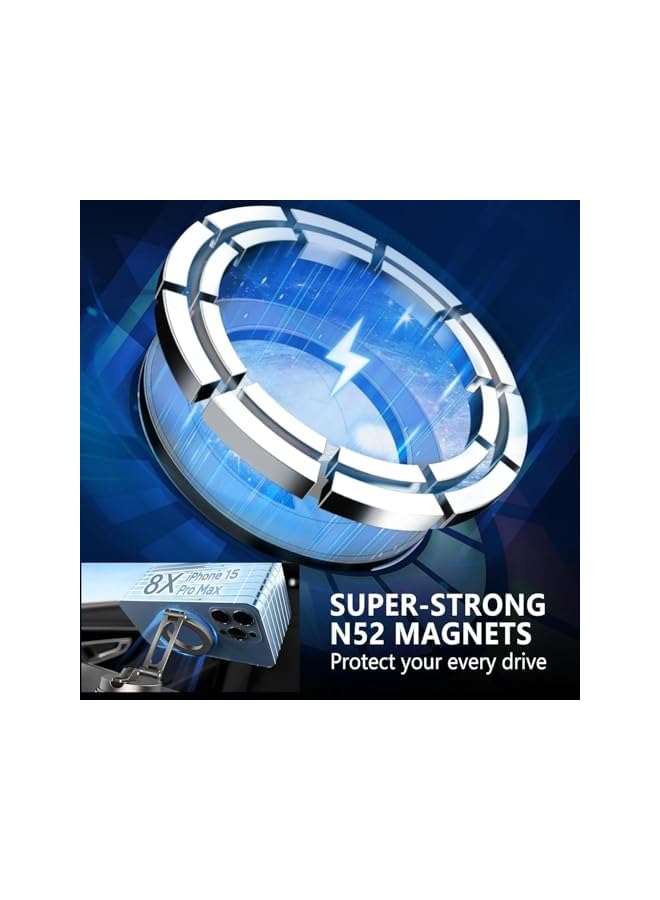 S-TOP Magnetic Car Mount for iPhone 16/16 Pro Max, All Metal Magnetic Phone Holder with 360° Adjustment, N55 Strong Magnets, Compatible with iPhone 16/15/14/13/12 & Magnetic Cases - Image 3