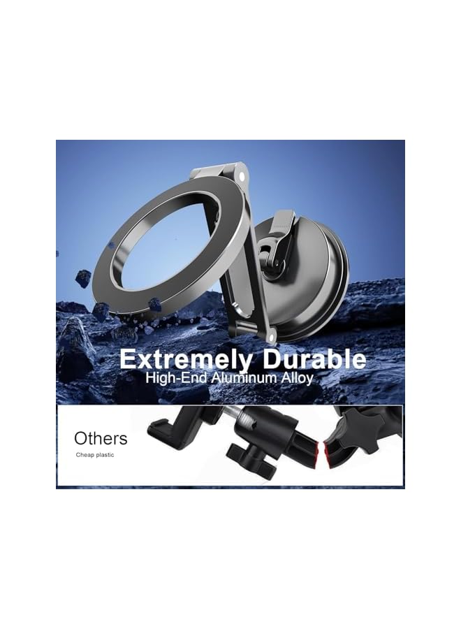 S-TOP Magnetic Car Mount for iPhone 16/16 Pro Max, All Metal Magnetic Phone Holder with 360° Adjustment, N55 Strong Magnets, Compatible with iPhone 16/15/14/13/12 & Magnetic Cases - Image 4