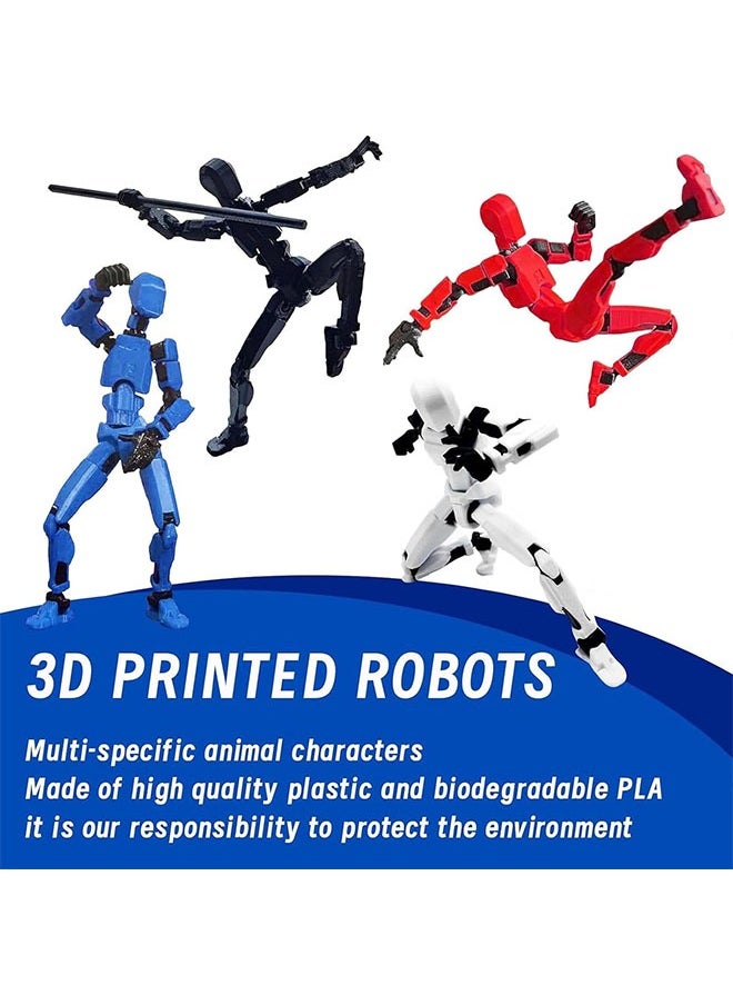 6 Sets T13 Action Figure, 3D Printed Titan 13 Multi-Jointed Movable Robot, Full Body Mechanical Doll Dummy Action Figures for Creative Gifts and Toy Collection (6 Colors)（Need to assemble by yourself）