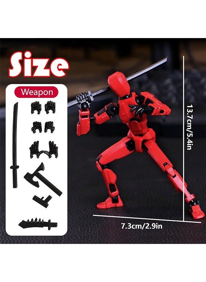 6 Sets T13 Action Figure, 3D Printed Titan 13 Multi-Jointed Movable Robot, Full Body Mechanical Doll Dummy Action Figures for Creative Gifts and Toy Collection (6 Colors)（Need to assemble by yourself）