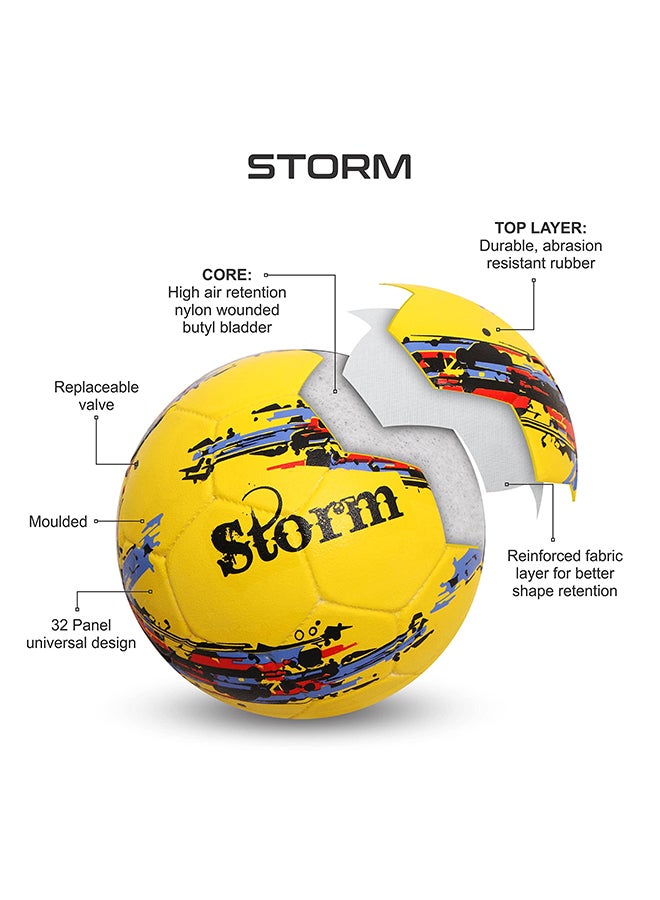 Nivia Storm Football | Size 5 | Rubberized Moulded | Suitable for Hard Ground Without Grass | Training Ball | Soccer Ball - Image 2