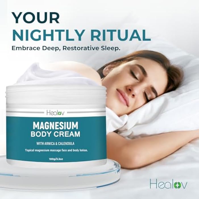 Healov Magnesium Lotion – Pure Soothing Cream for Relaxation, Better Sleep, Muscle Health, Leg & Joint Care – Topical Magnesium Lavender Butter for Sleep Aid – Non-Greasy, Safe, Easy to Use - Image 5