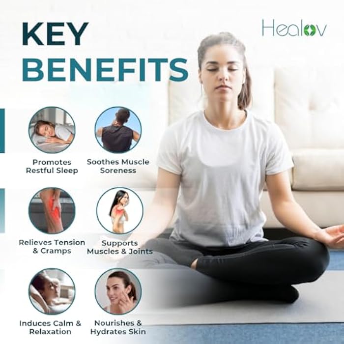 Healov Magnesium Lotion – Pure Soothing Cream for Relaxation, Better Sleep, Muscle Health, Leg & Joint Care – Topical Magnesium Lavender Butter for Sleep Aid – Non-Greasy, Safe, Easy to Use - Image 2
