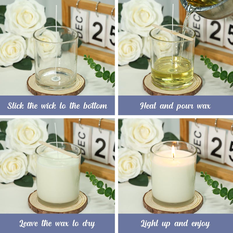 SUPMIND 30 Pack Glass Candle Jars -7oz Clear Empty Candle Jars with Bamboo Airtight Lid, Bulk Candle Containers for Making Candles, 7 Fl.oz - Image 4