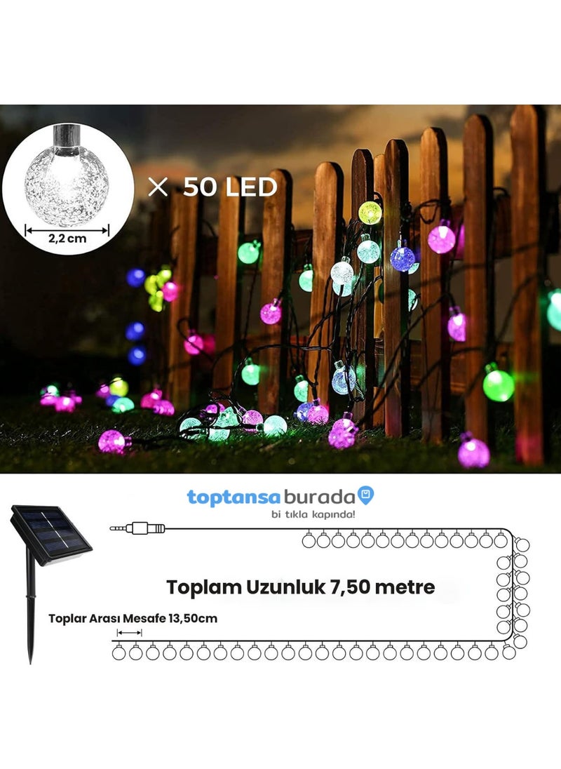 Technosmart 50 LED RGB Light 8 Modes Solar Crystal Ball Garden Lighting Decoration Solar Powered  - Image 3