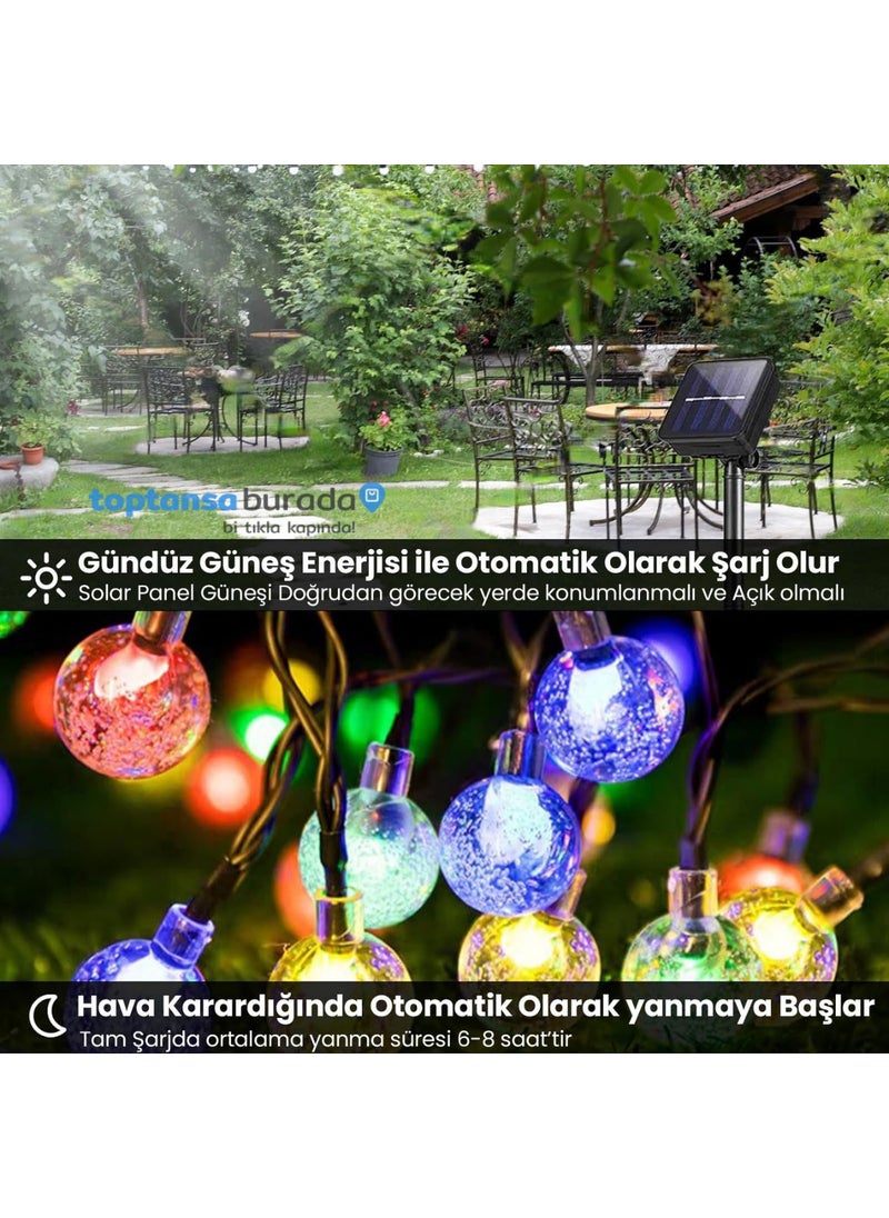 Technosmart 50 LED RGB Light 8 Modes Solar Crystal Ball Garden Lighting Decoration Solar Powered  - Image 5