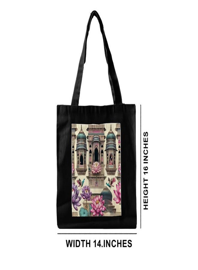 PrintingZone Women's Girls Sling Bag with Extra Front Pocket, College Bag for Girls, 100% Organic Cotton Tote Bag for Shopping, Travel & Beach(BTB-107)(BTB-107) - Image 5