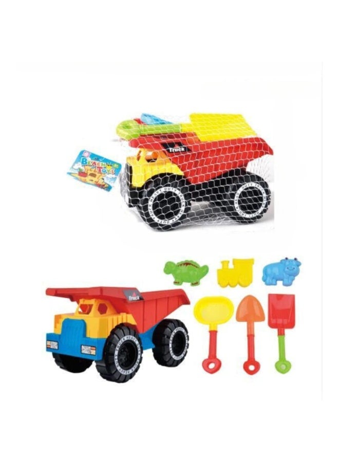 TOY GARDEN 7-Piece Sand Dump Truck Beach Toy Set – Colorful Outdoor Toys for Kids - Image 1