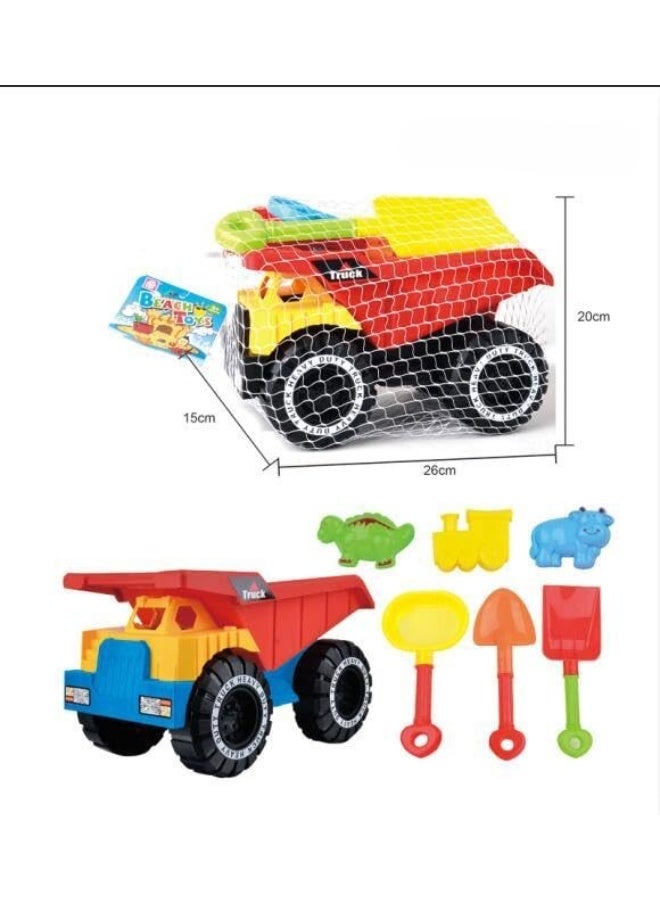 TOY GARDEN 7-Piece Sand Dump Truck Beach Toy Set – Colorful Outdoor Toys for Kids - Image 4