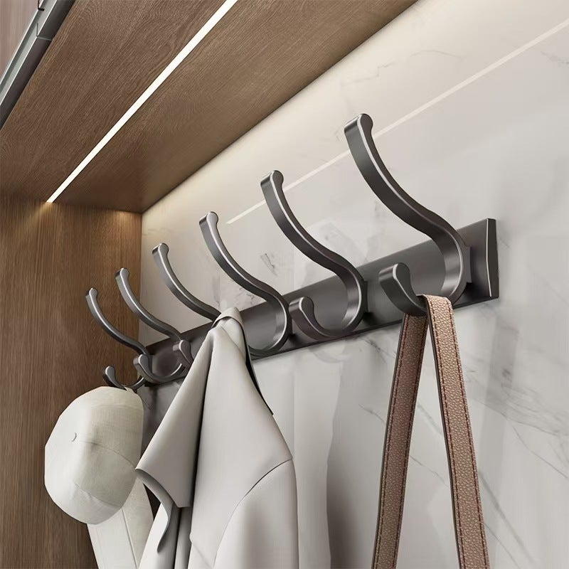 Clothes Hanger Wall-Mounted Door-Mounted Clothes Hook Without Punching Strong Load-Bearing Entrance Hall Clothes Hanger Coat Hook - Image 2